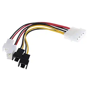 Street27 12V Cooling Fan SATA 4Pin to 4x3pin Convert Connector Extension Power Cable