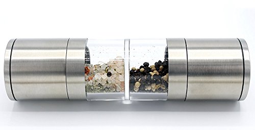 Aicok Mechanische 2-in-1 Salz und Pfeffermühle, Mechanische Salz- und Pfeffermühle aus Edelstahl mit Einstellbarem Keramikmahlwerk, Salz-und Pfefferstreuer mit Sichtfenster - 9