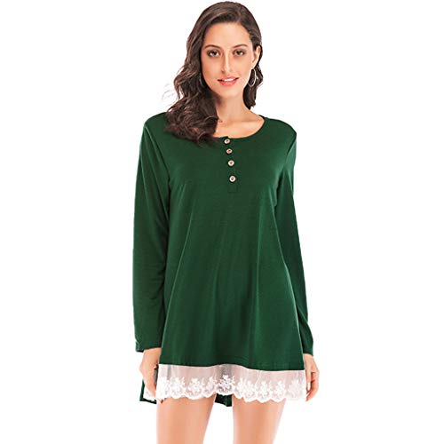 Preisvergleich Produktbild Damen Elegant Langarmshirts Dasongff Blusen mit Spitze Bluseshirt Hemdblusen Schöne Oberteile T-Shirt Lose Fit Sweatshirt Hemd Oberteil Tops