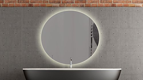 Bern runder Spiegel mit LED Beleuchtung Badspiegel - 60cm Durchmesser - Zimmer Spiegel Beleuchtet (Warmweiss)