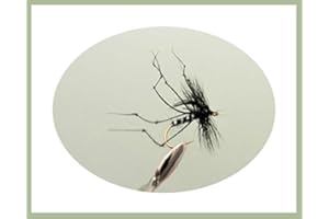 TROUTFLIES UK DRY FLIES Black Daddy Long Legs trout Fly, 6 Pack, Size 10, For Fly Fishing, Trout Flies