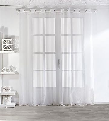 Enjoy Home 2001BC300240 Voilage Sablé Grande Largeur 300x240cm avec 8 Œillets Blanc, Polyester, 240x240 cm