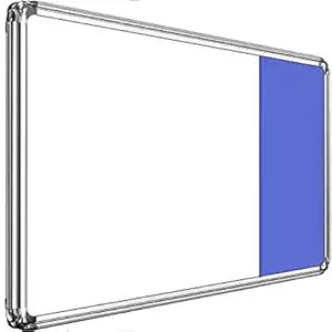 Naygt?Magnetic White and Pin Up Notice-Board in Combination Blue, White Board Bulletin Board for Home, Kids, Office and School?(White, Light Blue) 2 * 2ft 60cm x 60cm) Pack of 1