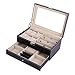 Produktbild Bigherdez Multifuncional Capas dobles Joyas de Madera Reloj Caja de almacenamiento Gafas de sol Pantalla Ranura Caja Caja Contenedor Contenedor - Negro