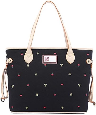 AINISI Girls Youth Small Fresh / Literary Black Canvas Messenger bag handbag shoulder bag