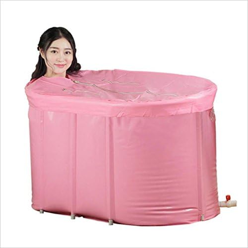 YMXLJFInflatable bathtub Adult sponge at the end of the insulating cap inflatable plastic jacuzzi folding barrel barrel barrel pink