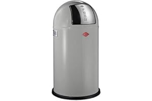 Wesco 175 831 Pushboy Abfallsammler 50 Liter cool Grey 40 x 40 x 75.5cm (L/B/H), Edelstahl