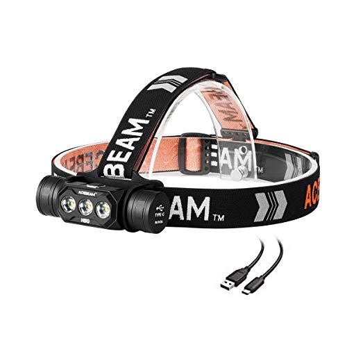 ACEBEAM H50 USB-C Wiederaufladbare Stirnlampe, Samsung LED, 2000 Lumen, Super Hell LED Stirnlampe mit Akku
