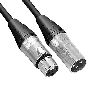 SeCro Premier Series (3 Pin) Microphone Cable - XLR Male to Female - 100% Pure Oxygen-Free Copper Wire - Premium Professional Grade (2 Meter)