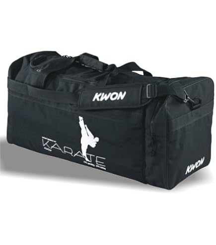Know, Borsone sportivo da allenamento Taekwondo, Nero, 48 x 24 cm