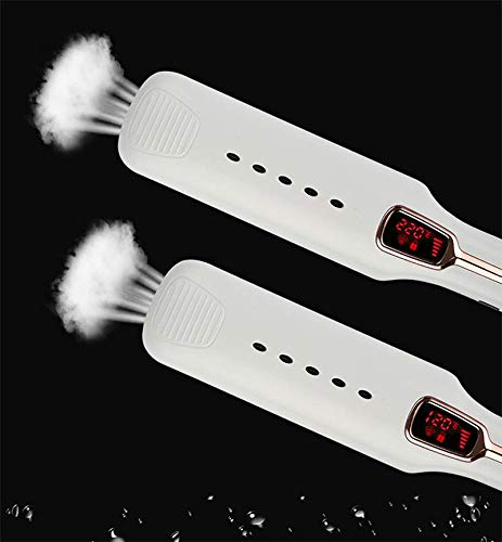 Electric Hair Straightener Brush  2-In-1 Ionic Straightening Brush Vapor Straightener Iron With Anti-Scald Feature  Auto Temperature Lock And Auto-Off Function  White 