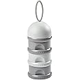 BÉABA - Formula Dispenser - Storage for Baby Milk Powder - Stackable - 3 Compartments - 100% airtight - Long-term use as a snack Box - Grey