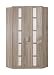Produktbild Wimex 329511 Eckschrank, 95 x 198 x 95 cm Aufstellmaß 120 x 120 cm, Front und Korpus Eiche Sägerau-Nachbildung/Absetzungen, alpinweiß