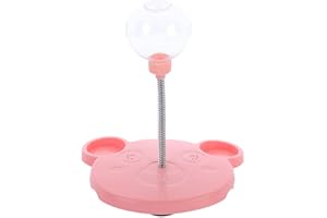 GUSHE Leaking Treats Ball Pet Feeder Toy, Cat Treat Dispenser Ball, Dog Treat Dispenser Toy, Interactive Cat Feeder Toy, Pet Slow Feeder Toy Ball, Food Dispenser for Puppy Small Dogs Cats (Pink)