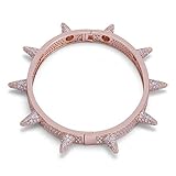 YOLANDE Lab Armreif mit künstlichen Diamanten, Iced Out Spikes,Pink