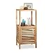 Produktbild Relaxdays Badregal Walnuss stehend, offenes Holzregal mit Schranktür, 3 Ablagen Badschrank, HBT 86 x 40 x 36 cm, natur