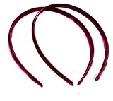 Allsorts® Card of 2 Burgundy Thin Satin Aliceband Headband 1cm
