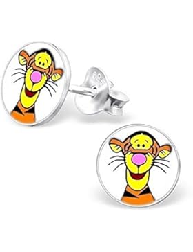 GH1a Tigger Märchen Ohrstecker 925 Echt Silber Ohrringe Mädchen Winnie Puuh
