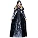 Produktbild Eternali 6 stücke Damen Vampir Cosplay Kostüm Schädel Drucken Lang Kleider Umhang Halloween Karneval Party Festliche Hoodied Kleider Abschlussball Hexe Abendkleider Ballkleid Cocktailkleider