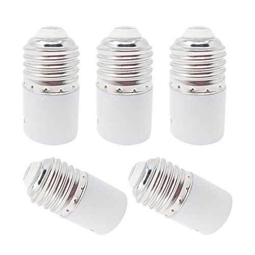Newkeen 5 piezas E27 to B22 adaptador convertidor de bombilla, apto para bombillas LED y lámpara fluorescente compacta, casquillo convertidor para lámpara