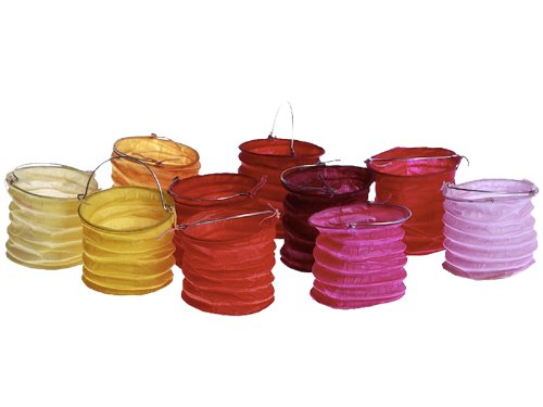 kadoh Papierlampions Set of 10 rot-orange (S)