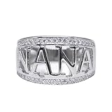 Quaan-Home 2 in 1 Mode Vorzüglich Nana Ring Kubisch Zirkonoxid Diamant Nana Geschenk Geburtstag Vorhanden