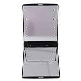iLory Tragbare Falten Kosmetik Spiegel Mit 8 Helle LED-Lichter, Ultra-dünne Kompakte Reisetasche Make Up Spiegel (Schwarz) - 3