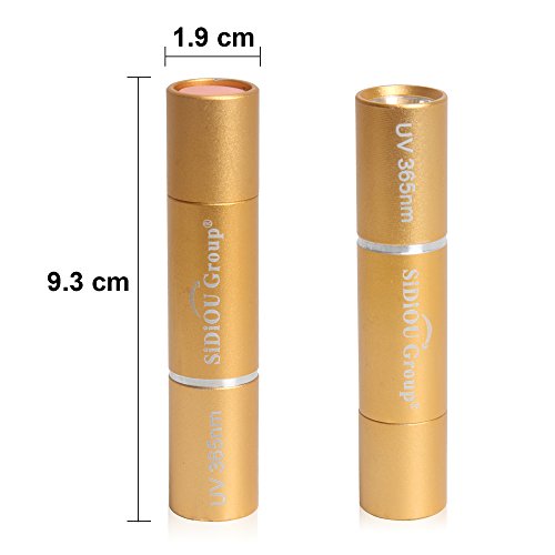 Sidiou Group UV 365nm Mini-Taschenlampe LED-Leuchtstoffmittel Detektor Lichter UV-LED-Taschenlampe mit 14500 600mAh Lithium-Batterie - 3