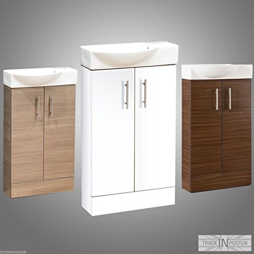 Bathroom SLIMLINE Vanity Unit 500mm White Soft Close Doors SPACESAVER CHI013