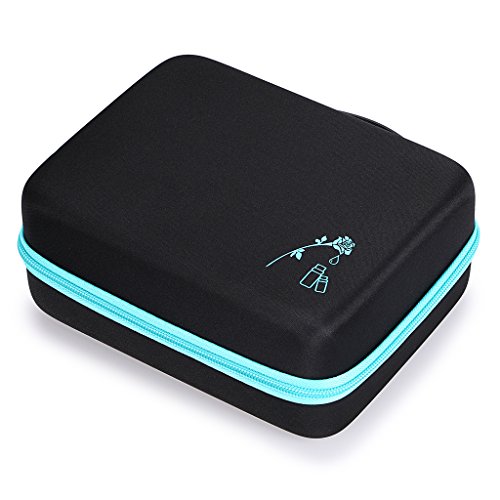btsky 30 Flaschen Langlebig und wasserdicht Hard Shell EVA-ätherischen Ölen Griff Tragetasche Nagellack-Aufbewahrungsbox Schaumstoffeinlage Organizer schwarz/blau - 4