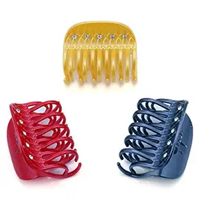 Sukkhi Modern Butterfly Hair Clip Hair Accessories for Women and Girl (Pack of 3) (Size: L) (SKR68896)