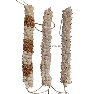 GadinFashion? Bridal Hair Artificial Flower Mogra Gajra/Bun For Women/Grils (Wedding,Party) Pack Of-03, Color-Multi