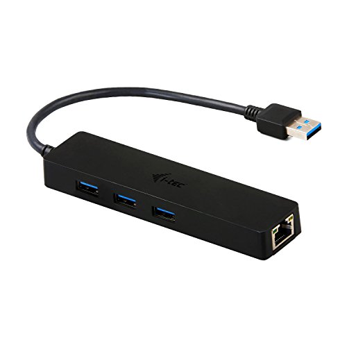 i-tec USB 3.0 Slim HUB 3 Port + Gigabit Ethernet Adapter, USB 3.0 auf RJ-45, 10/100/1000 Mbps, 3x USB 3.0 Port, für Notebook Ultrabook Tablet PC, Windows Mac Linux Android