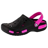  2Surf Damen Clogs Garten Schuhe Freizeit Pantoffel Strand Pool in vielen Farben M192swpi Schwarz Pink 37