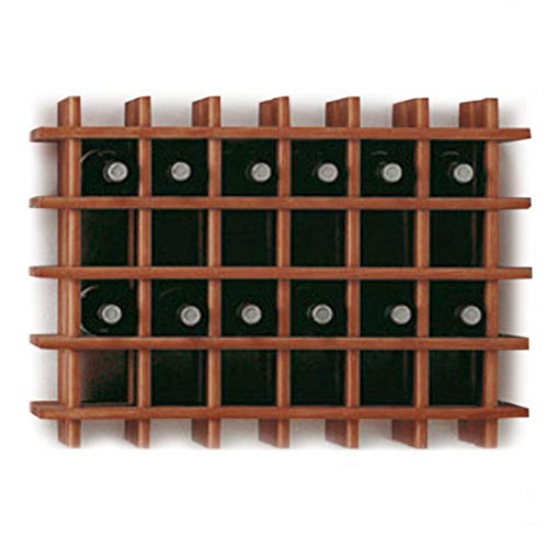 Preisvergleich Produktbild Modulares Weinregal System PRIMAVINO, für 30 Fl, Holz Kiefer dunkelbraun, stapelbar / erweiterbar - H 54 x B 75 x T 22 cm