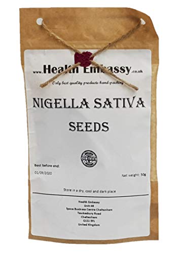 Semi di Cumino Nero ( Nigella Sativa ) 50g / Nigella Sativa Seeds 50g Health Embassy Black Seed Cumin