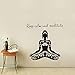 Produktbild yiyiyaya Behalten Sie Ruhe und meditieren Sie Zitat Yoga Lotus Pose Wandaufkleber Vinyl Art Removable Home Decor Für Wohnzimmer Kaffee 45x43 cm