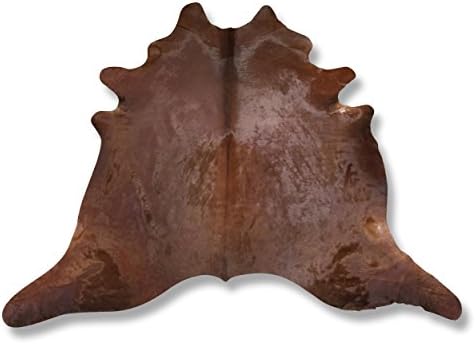 Five Grain Cowhide Rug from South America Natural Caramel Brown L245 x B228 CM