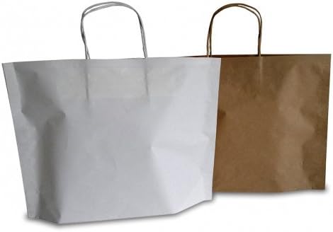 Pack of 25 Havana b-bags Shopper in Paper Bags in Handle Slubbed Format 30 + 10 x 25