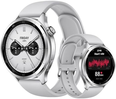 XIAOMI Watch S4, con corona rotante, ghiera Intercambiabile, schermo AMOLED da 36mm, fino a 15 giorni di autonomia, monitoraggio salute, HyperOS 2.0, 150+ modalità sportive, NFC, Android&iOS, Argento