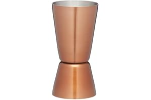 BAR CRAFT BarCraft Jigger Doble para Cócteles y Medida de Licores, de Acero Inoxidable con Acabado de Cobre, Medidas de 25ml y 50ml