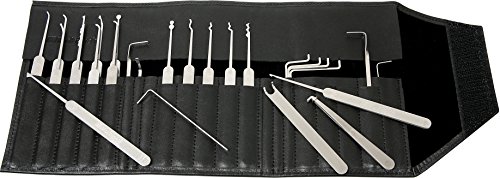 Dietrich-Set - Multipick Elite 27 - Exklusives Lockpicking Set 27-teilig in Leder-Rolltasche aus hochwertigstem Federstahl für Profi Lockpicker - Made in Germany