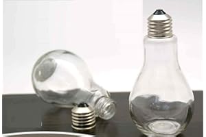 GICOS IMPORT EXPORT SRL Barattolo Contenitore in Vetro Trasparente Porta spezie Sale Pepe 12 cm 200 CC barattolino a Forma di Lampadina OYO-668951