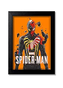 Blue Nexus _BNWPC231 Superhero Spiderman Wall Room Art Painting Poster with Frame (Multicolour, Medium)