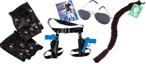 Lara Croft Tomb Raider Style fancy dress costume twin guns holster, Gloves, glasses and WIG