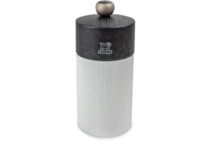 PEUGEOT - Salzmühle Line 12 cm - Klassische Mahlgradeinstellung - Aluminium und PEFC-zertifiziertes Holz - Französisches Know-how - Graphitfarben