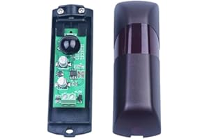 AMZSYSTEMS Coppia Coppia di fotocellule universali a infrarossi Sensore esterno automatico Porte da Garage Sicurezza 12V/24 AC DC Contatto NO NC COM con Filtro Solare 20 Metri