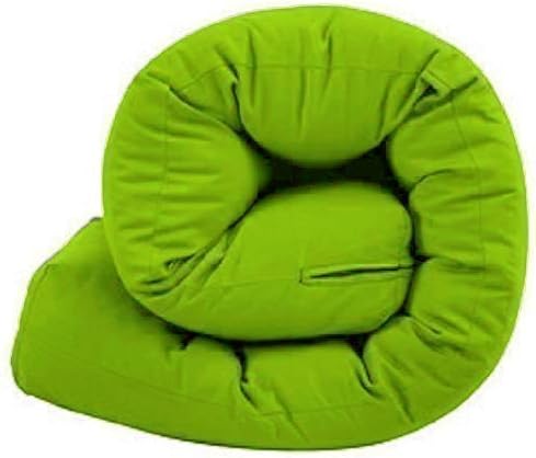 Matching Bedroom Futon Mattress | Multi Layer Tufted | Bedding Bedroom Living Room | 100% Cotton Twill Cover | Guest Comfy Sleepover (Lime, 3 Seater)