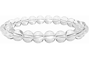 Ouubuuy Crystal Bracelet,8mm Natural Gemstone Bead Bracelet,Healing Crystal Bracelet for Women Men