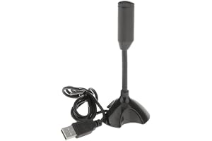 KraijjaRetail Noise Cancelling USB Mini Mic Desktop Stereo Recording Microphone with USB Connector Stand for PC Laptop Notebook Skype Desktop Mac Speech Microphone